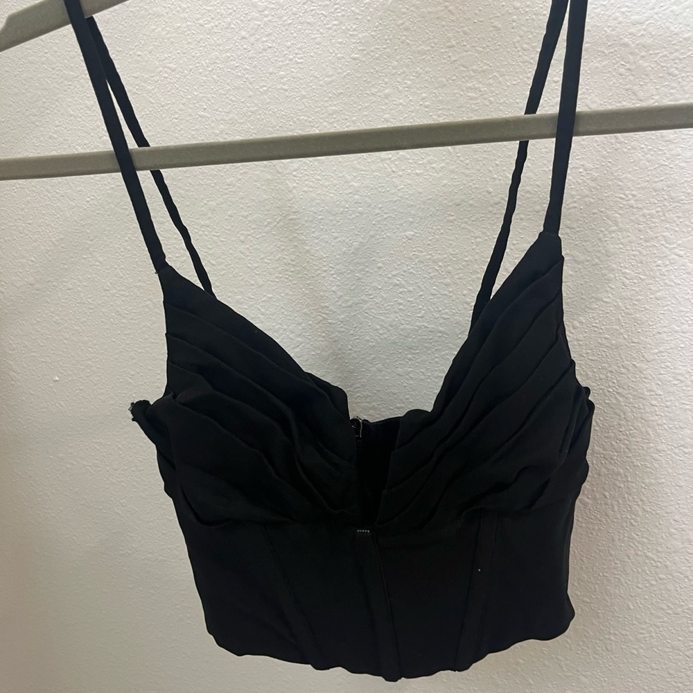 cropped black corset